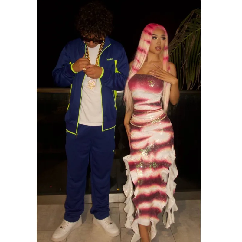 Vestido de disfraz de Lola de cuento de tiburones de Halloween para mujer, vestido Maxi de Cosplay de tubo sin tirantes con dobladillo con volantes Sexy de Anime