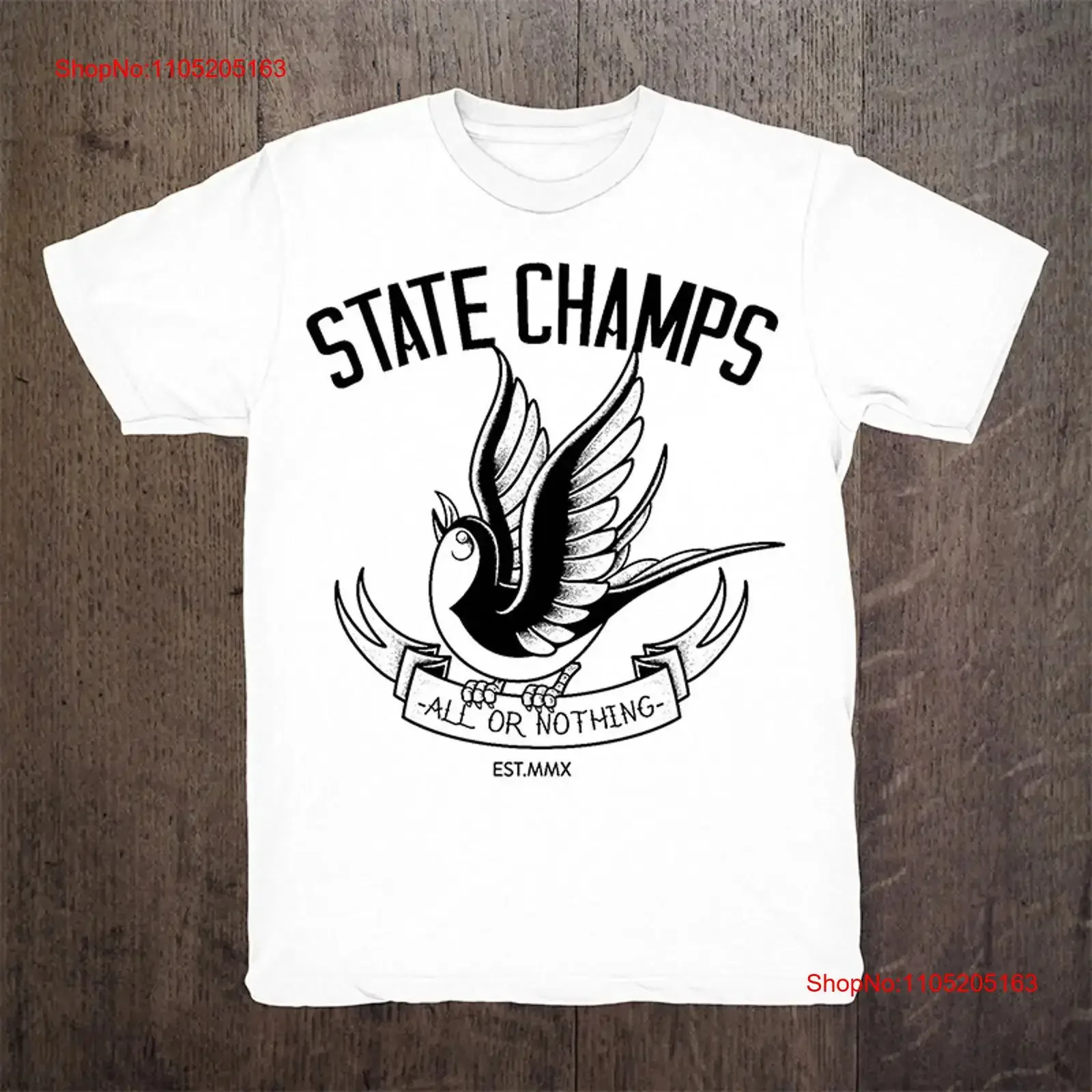 STATE CHAMPS BAND All Or Nothing T Shirt Concert S to 5XL vintage Washed Soft graphic Stylish streetwear Versatile Slightly