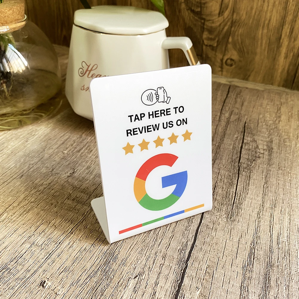 NFC Знак обзоров Google 13,56 МГц Программируемый Обзор Google Trustpilot Tripadvisor Станция NFC Настольный кронштейн для гибки карты