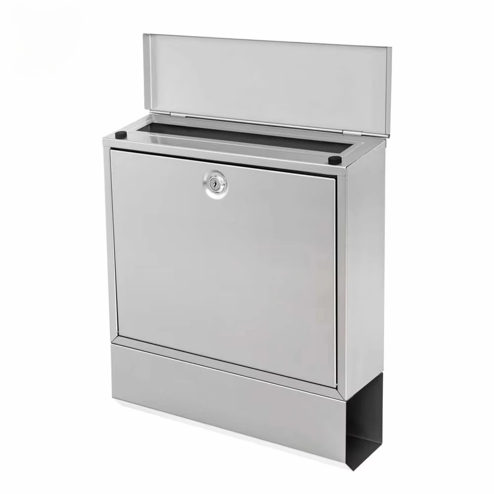 Customized Stainless steel mailbox newspaper post box key lock letter box