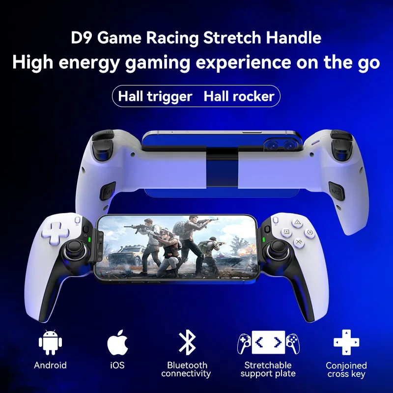 Imagem -02 - Controlador de Jogo Telescópico com Luz Rgb Gamepad para Telemóvel Turbo Giroscópio de Eixos Vibração Android Ios Ps3 Ps4 Switch pc d9