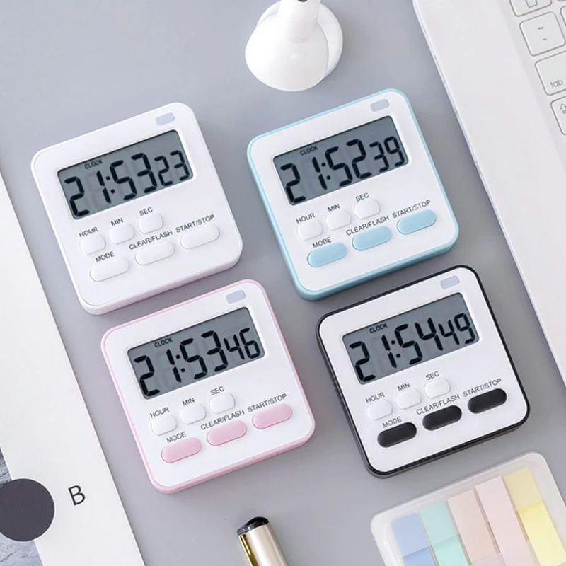 Cyfrowy zegar Alarm z wyลwietlaczem LCD kuchenny czasomierz kuchenny stoper do spania zegar z magnesem akcesoria kuchenne minutnik