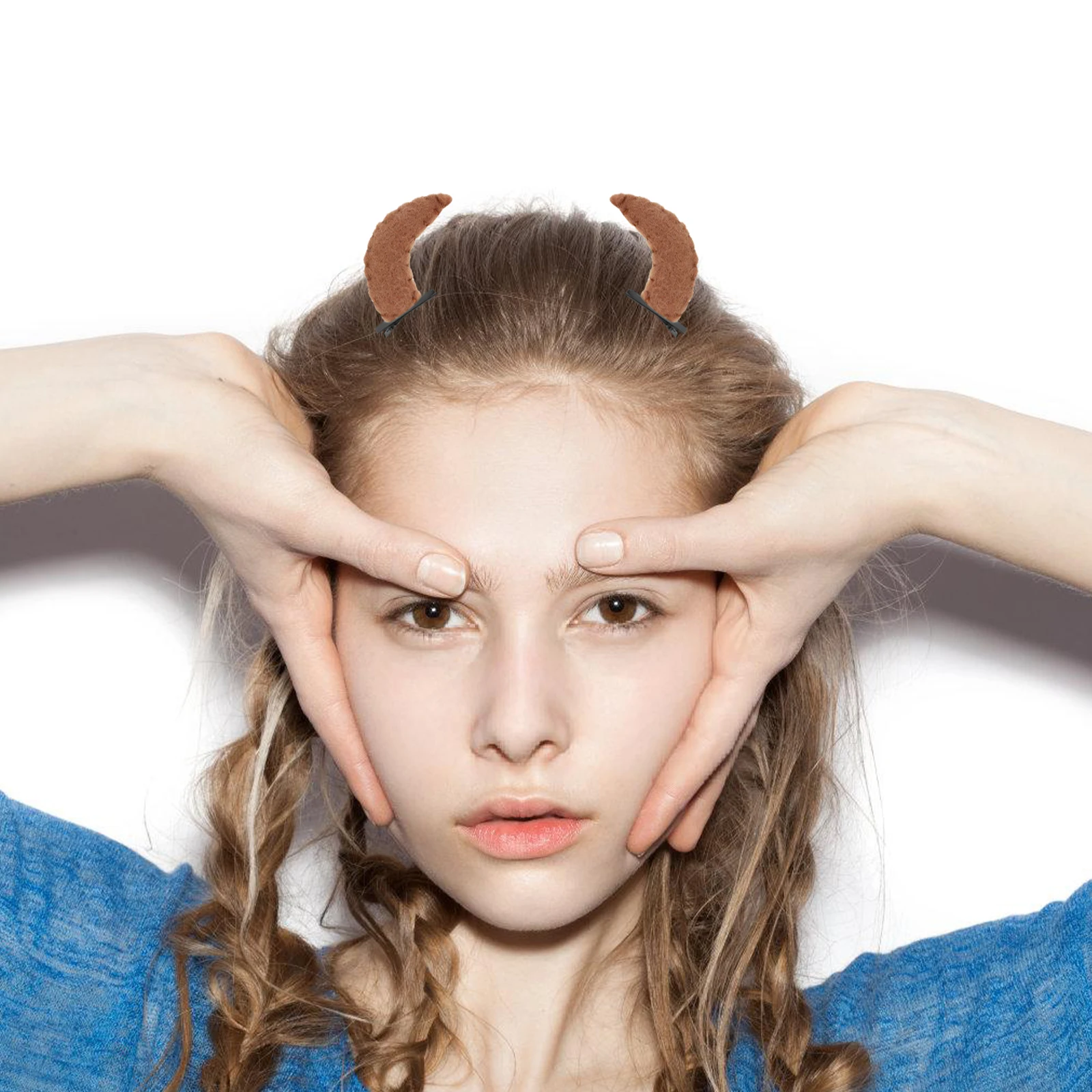 

6Pcs Felt Ox Horn DIY Hairpin Accessories Artificial Halloween Headband Costume Prop Decoration Hairpin Accessories