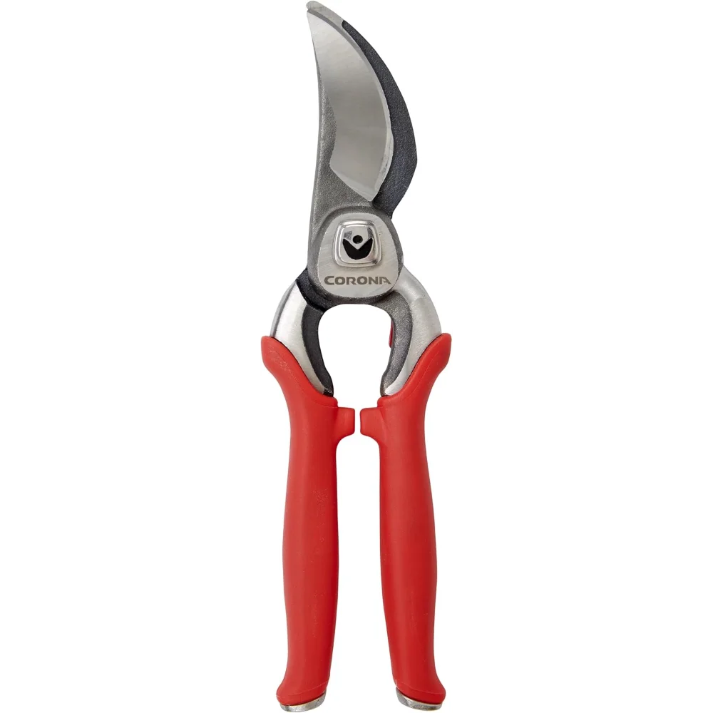 Podadora manual Corona BP 7100D de acero forjado DualCUT Bypass - Vástago de capacidad de corte de 1 pulgada y tijeras de jardín para ramas, rojo