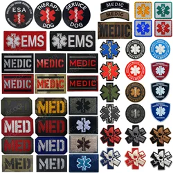 Medic EMS EMT MED Paramedic Infrared IR Reflective Patch Appliques First Aid PVC Rubber Glow In Dark Emergency Rescue Star Life