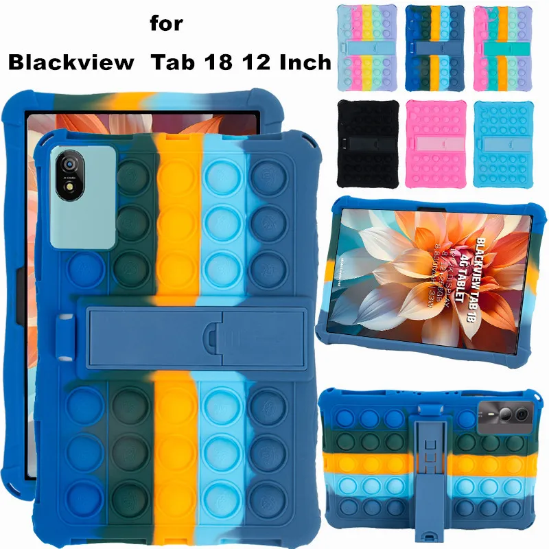 for Blackview Tab 18 12.0 Inch Tablet Case Ajustable Stand Cover Tablet Soft Silicone Push Bubble Case for Blackview Tab18 12.0