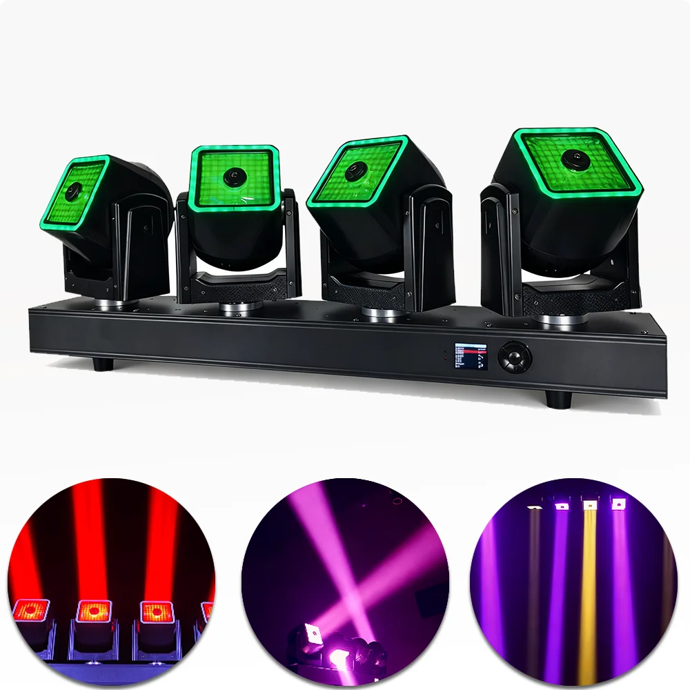 

4X80W светодиодный RGBW бесконечное вращение с индивидуальным управлением, поворотный луч, движущийся головной светильник с кольцевой стиркой DMX512 для DJ Disco Party Club