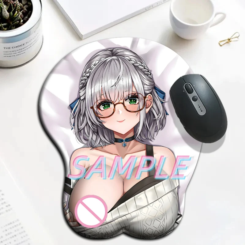 

Sexy Girl Hololive Shirogane Noel 3D Gamer Cute Oppai MousepadSilica Gel Wrist Rest Anime Kawaii Boobs Mouse Pad