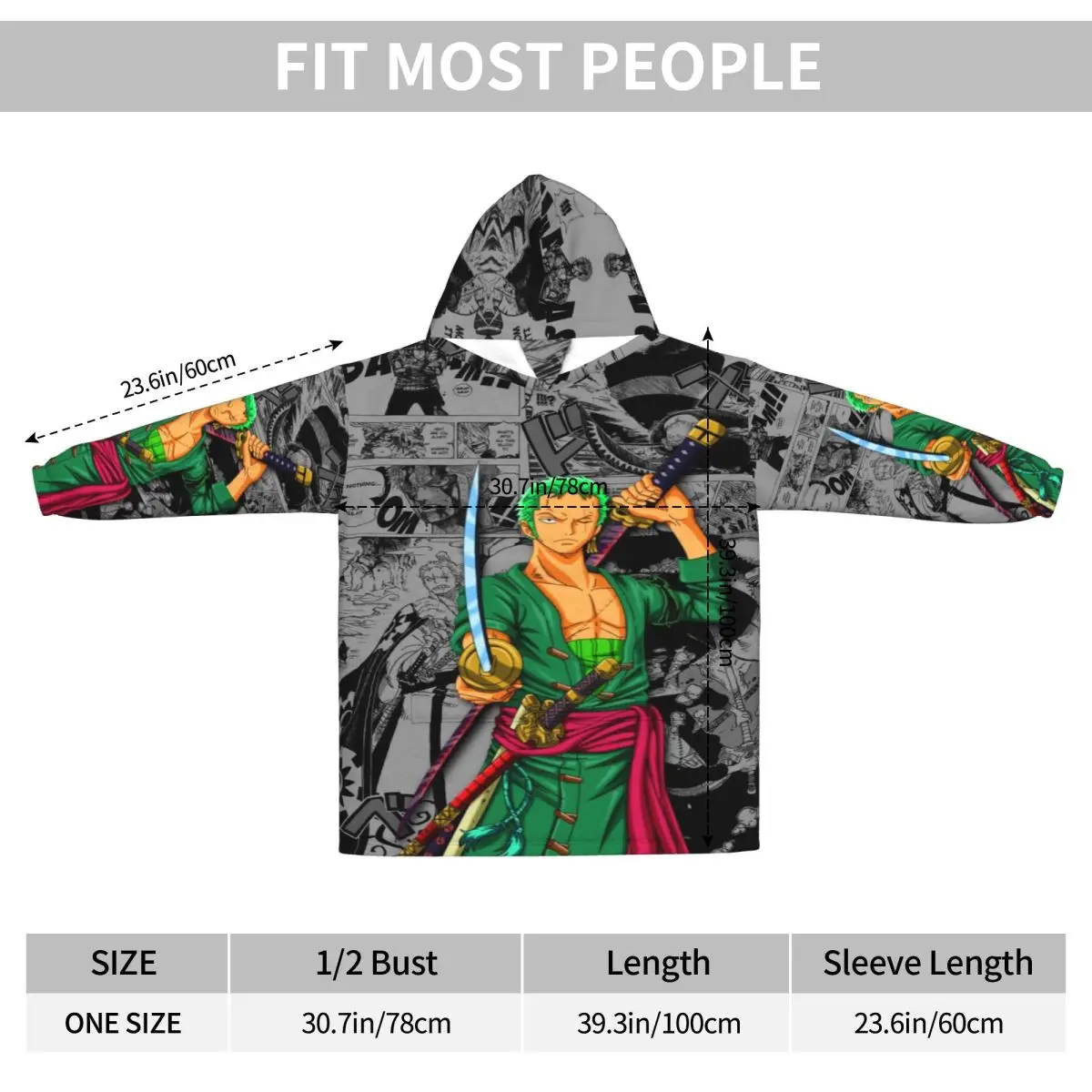 لوفي زورو توني المروحية أنيمي يمكن ارتداؤها بطانية هوديي للنساء الرجال الدافئة المعتاد بطانية البلوز سميكة الصوف مقنعين بطانية #5