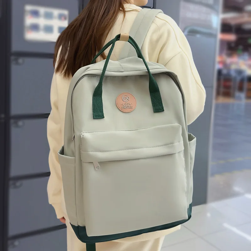 Cool Female Cute Green Fashion Ladies College Backpack Girl Travel Kawaii School Bag Women Nylon Laptop Student Book Bags Trendy