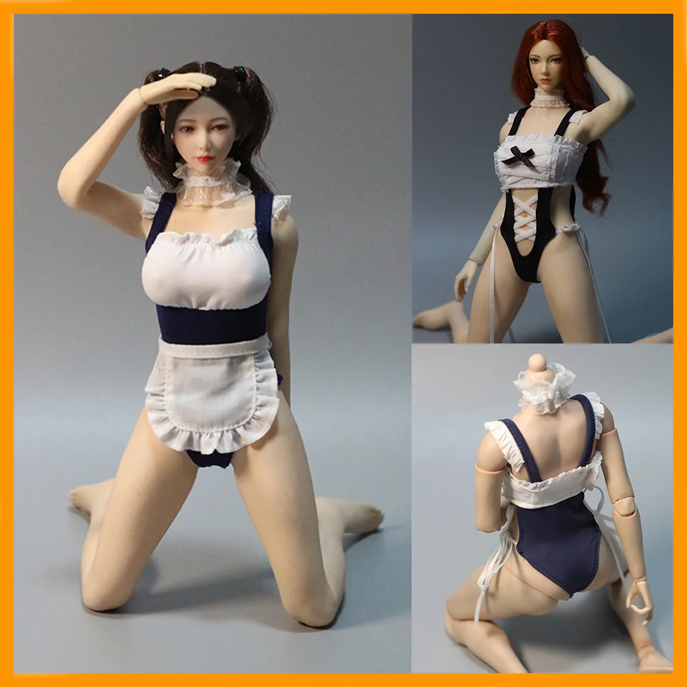 1/6 Scale Female Soldier Maid Clothes Set Cross Strap Jumpsuit Backless Swimsuit for 12-inch Action Figure Body Model Toys