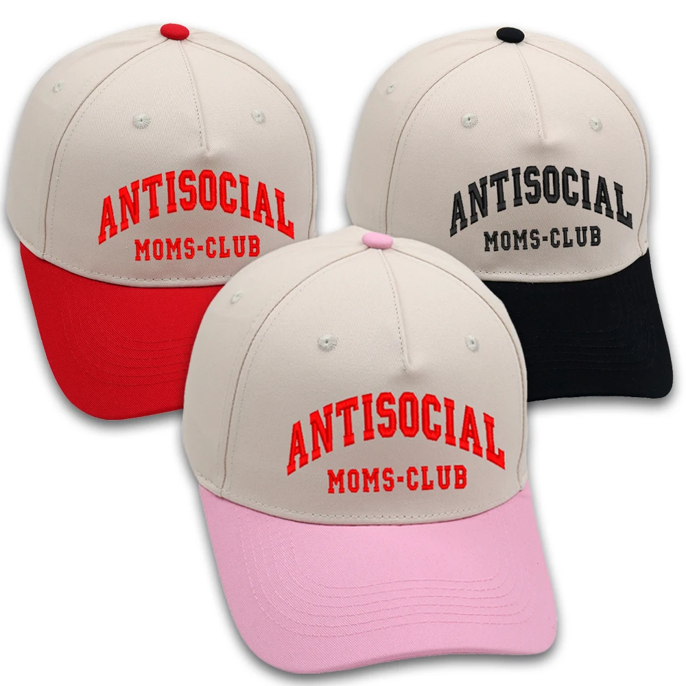 ANTISOCIAL MOMS CLUB Trucker Hat Embroidery High Quality Baseball Cap Summer Beach Woman Cap Adjustable Buckle