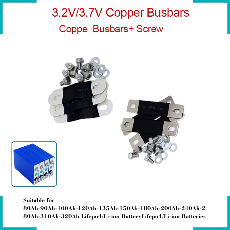 Nieuwe Busbars Met Schroef + Spacer 3.2V/3.7V Lifepo4 Lithiumbatterijen Puur Koperen Busbars Voor 80ah-320ah Batterijcel Connector