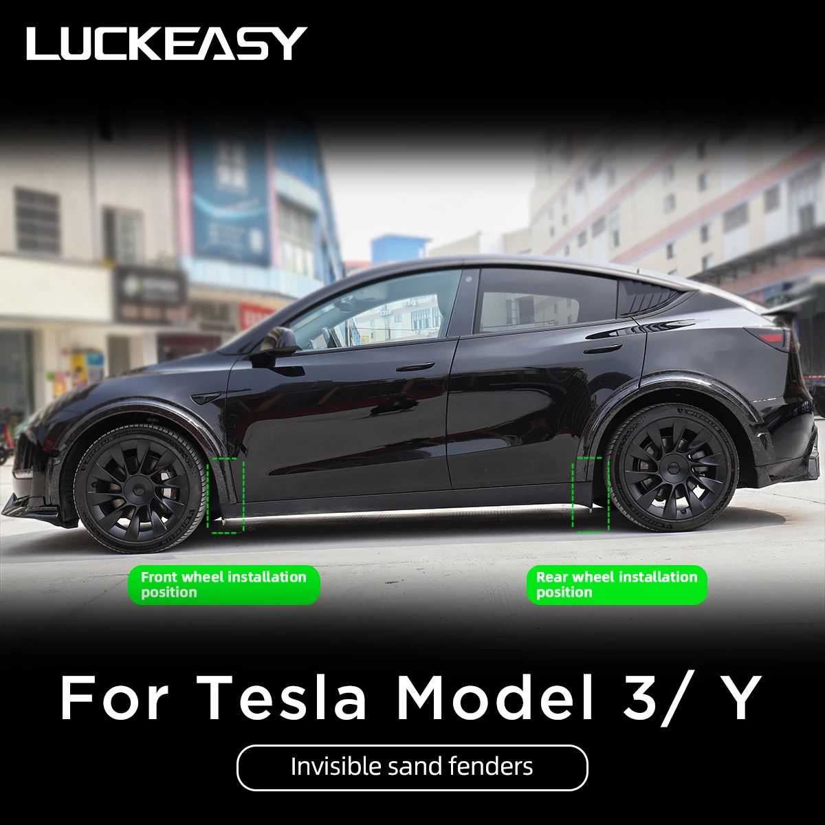 LUCKEASY-guardabarros Invisible para Tesla Model Y 2020-2024, accesorios exteriores para coche, modificación, Modelo 3 2023, guardabarros 4 piezas