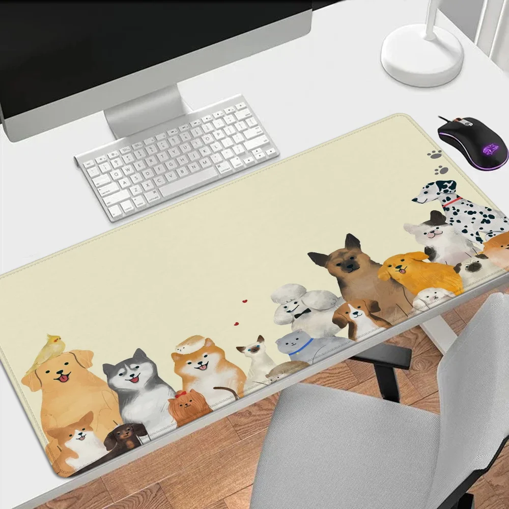 Dog Mousepad Gamer Desk Mat Computer Offices Xxl Mouse Pad Speed Gaming Accessories Keyboard Pc Cabinet Large 900x400 Carpet