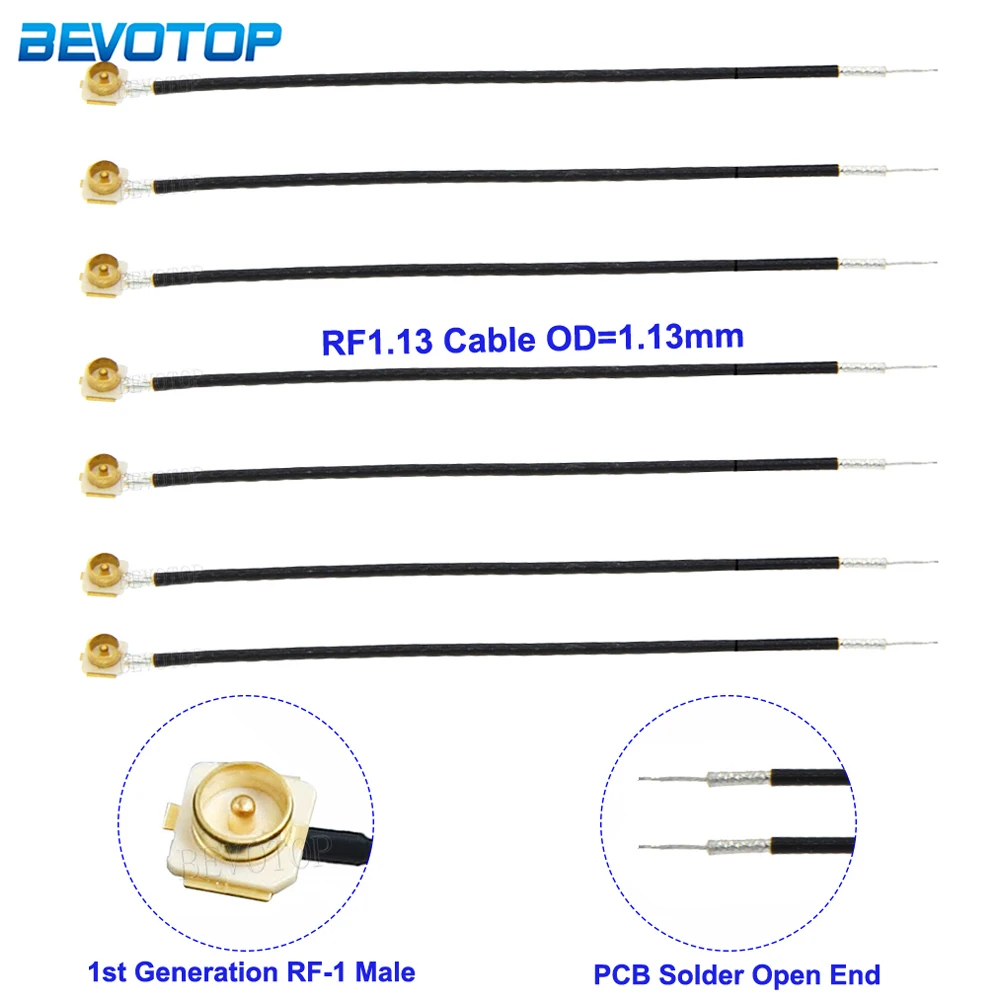 10pcs/Lot IPX RF1.13 Cable Open End OD=1.13mm uFL IPX-1 Male/Female Connector WIFI Antenna RF1.13 Extension Pigtail Cable Cord