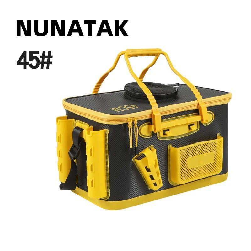 NUNATAK Large Capacity Live-Fishing Bucket 24L/28L/34L Thickened Reinforced Fish Bucket Multi Functional Storage Fishing Barrel