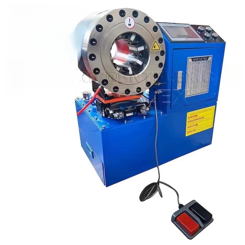 Customized CNC 1/4''-2'' Construction Machinery Parts 220V 380V Hydraulic Hose Crimping Machine 10 Set Dies BNTP69S Rubber