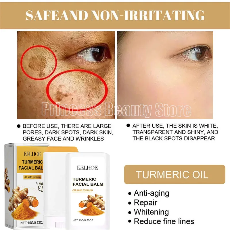 Whitening Freckle Multi Bounce Balm Facial Cream Dark Spot Remover Melanin Repair Anti-Aging Turmeric Stick Korean Cosmetics