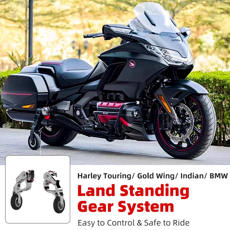 Motorcycle Stand Landing Gear System Electric Gear Auxiliary Parking for Harley Touring Indian Springfield Honda Gold Wing BMW