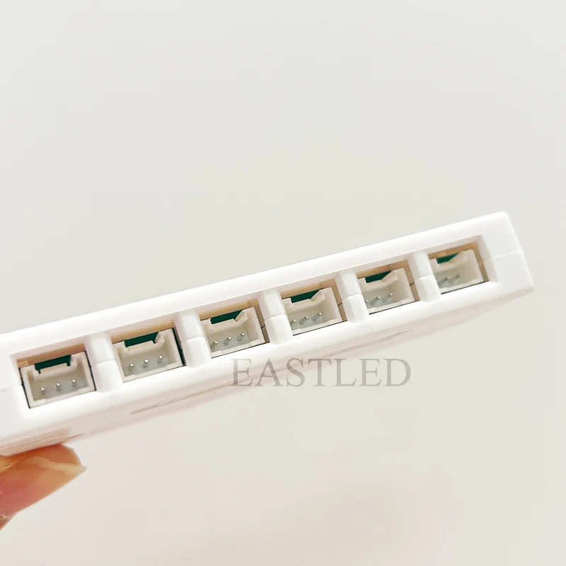 PHB/HY Port 3Pin One to Six Splitter Box with End Male Plug for Cabinet Light Junction Box 3A Double Color Light LED Splitters