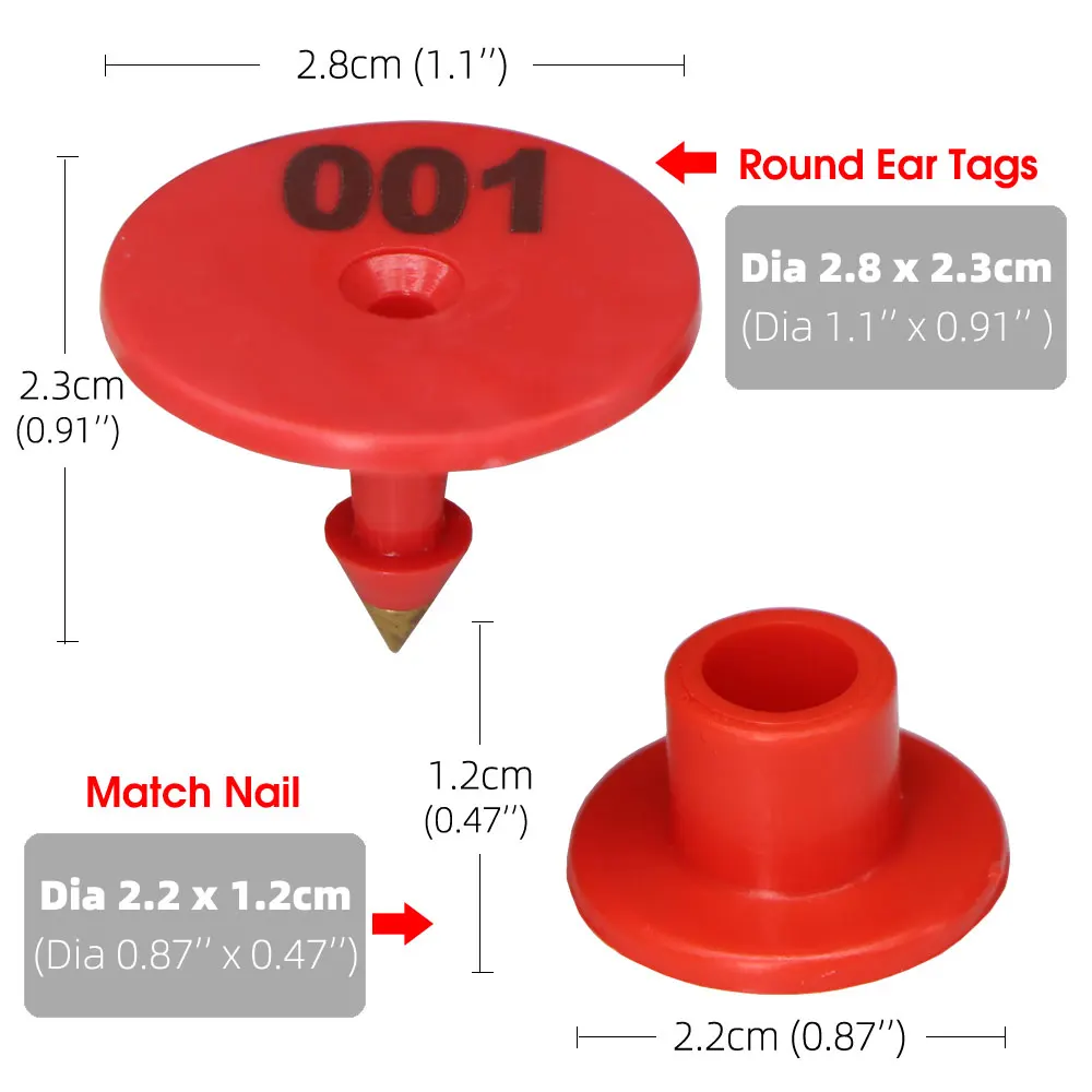 20 قطعة عدد عشوائي جولة خنزير الأذن العلامة ضياء: 2 سنتيمتر البلاستيك القرط ل مزرعة الماشية بمناسبة الأغنام أرنب الحيوان بطاقة التعريف #2