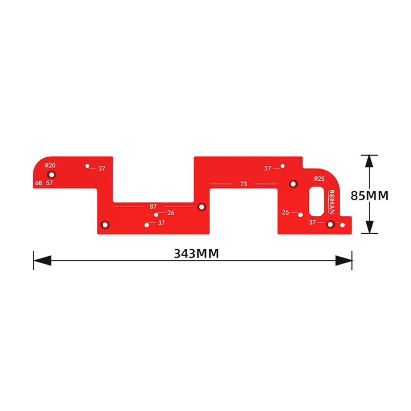 Invisible Incorporado Handle Slotting Template for Wardrobe, Cozinha Handle, Porta do armário, No Handle Needed Slot, Posicionamento Ferramenta