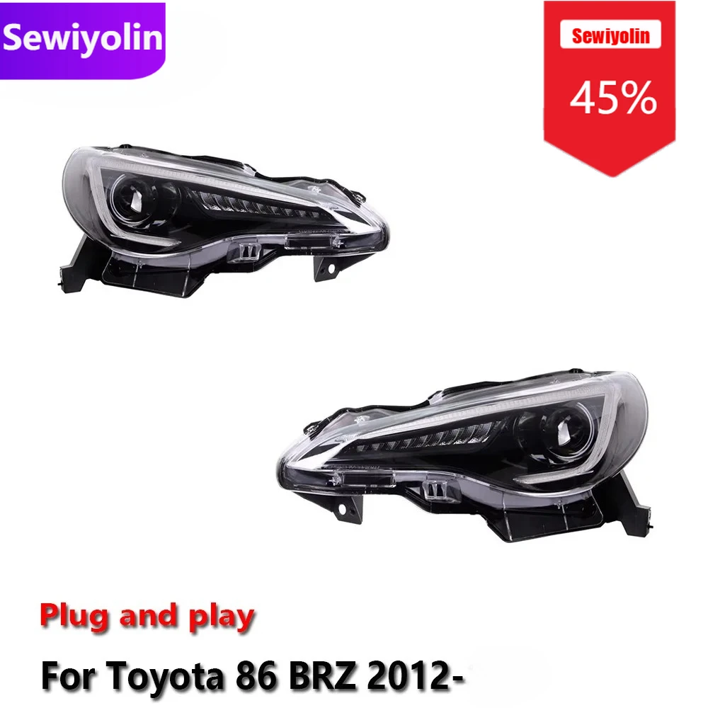 

Автомобильные светодиодные фары DRL в сборе для Toyota 86 BRZ 2012-2020, противотуманные фары DRL, стоп-сигнал поворота, Plug and Play