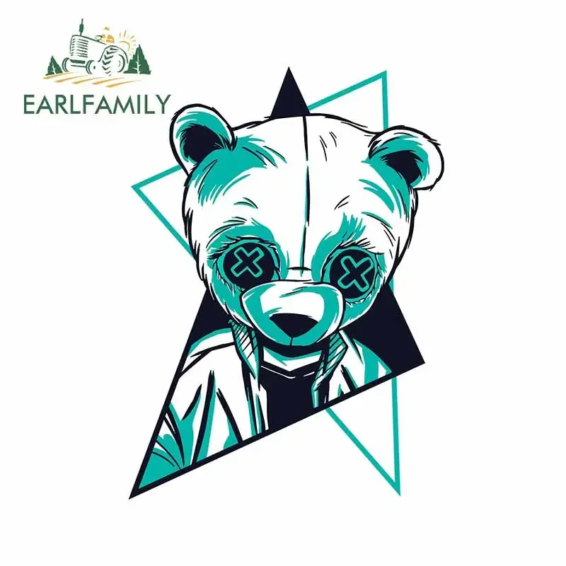 

EARLFAMILY 13cm x 9.8cm Neon Panda Peek Car Stickers Simple Crossed Eyes Printing Decal Graffiti Car Door Protector Decoration