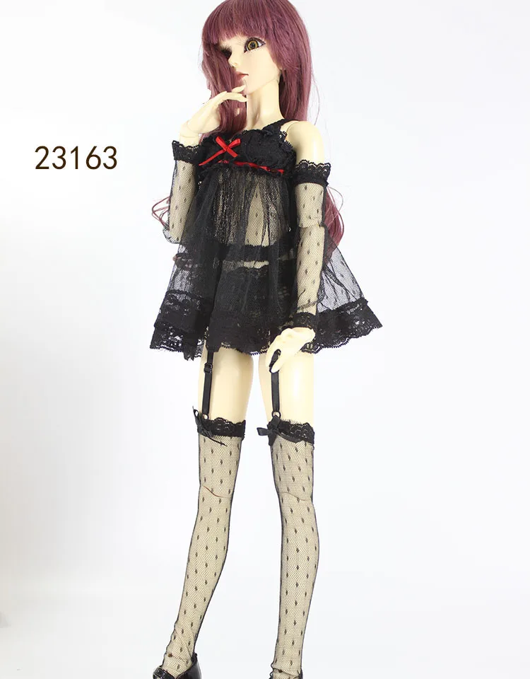 D04-B145 children handmade toy 1/6 1/4 1/3 big girl BJD Doll clothes Wine Red Black Lace Underwear 4pcs/set