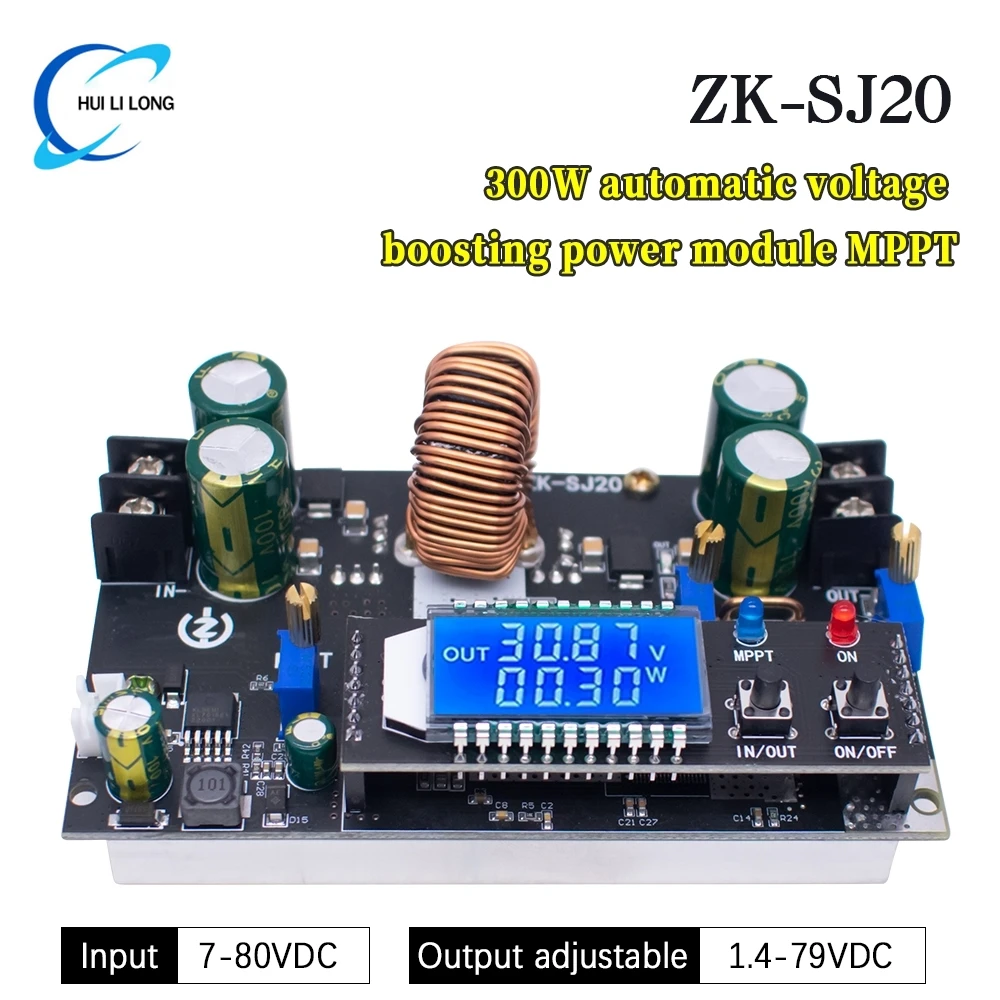 

ZK-SJ20 Automatic Step Up Down Module MPPT Buck Boost Converter Power Supply Module Adjustable Board
