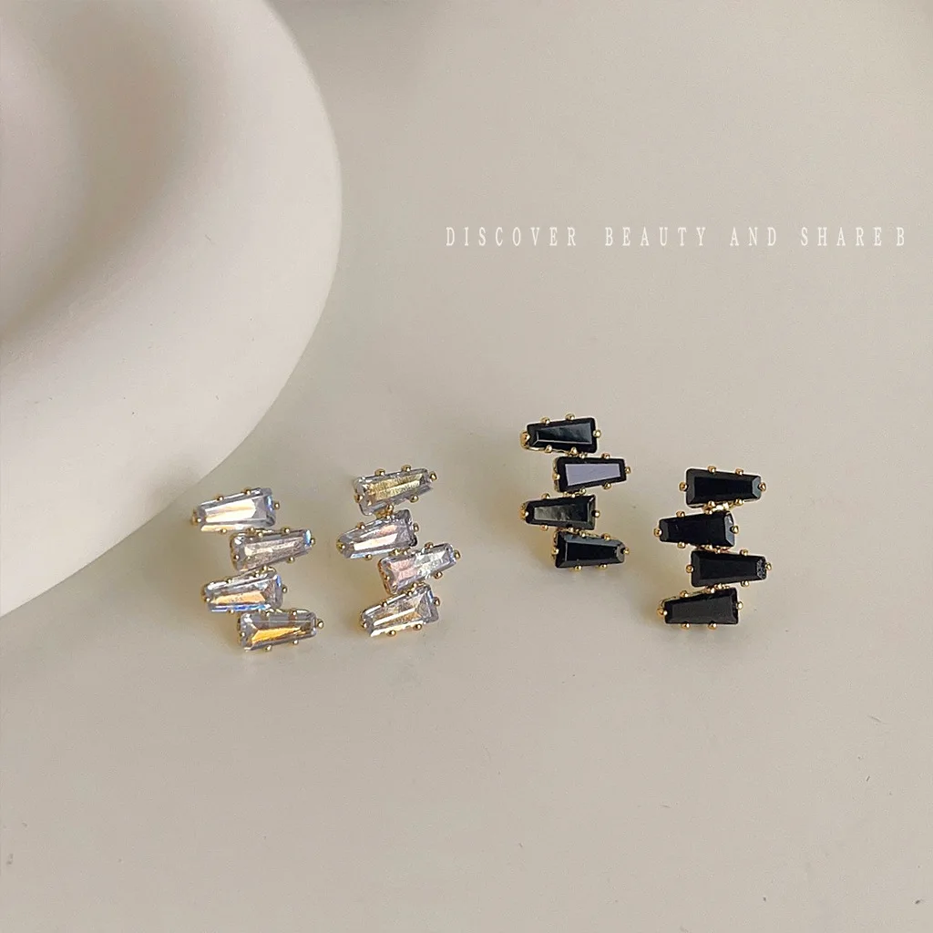 

Аксессуары для самостоятельного изготовления: геометрические серьги-гвоздики с уникальным дизайном, женские, в корейском стиле, с цирконами, модные, для повседневной носки.