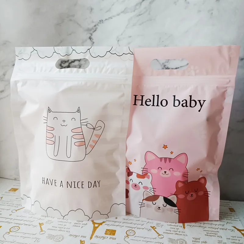 Cartoon Plastic Zipper Candy Bags Ziplock Cookie Gift Packaging Self Stand Biscuits Chrismas Wedding Favor Storage Bag