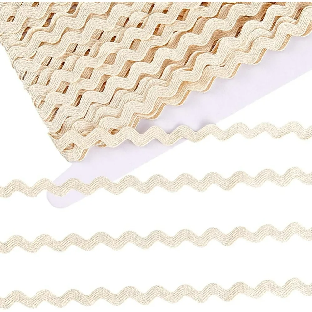 

16.5 Yards Cotton Rick Rack RIC Rac Trim for Sewing 3/8 inch Rickrack Lace Wave Ribbon Floral White Zig Zag Wave Bending
