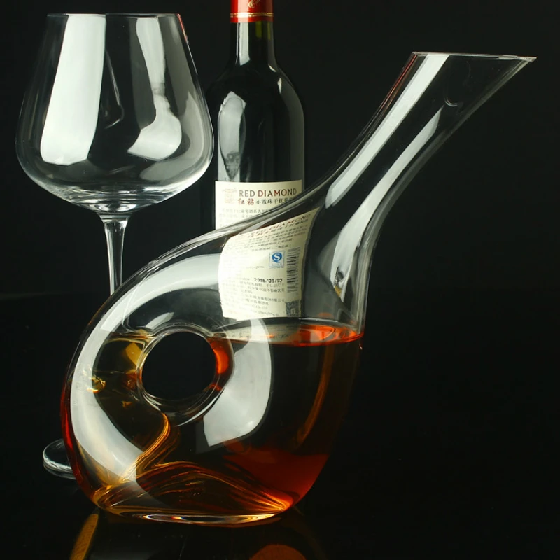 Lead-free Crystal Decanter Hollow Pot Snail Pot Decanter Wine Decanter Wine Decanter high quality Kitchen Dining Bar 1500mL