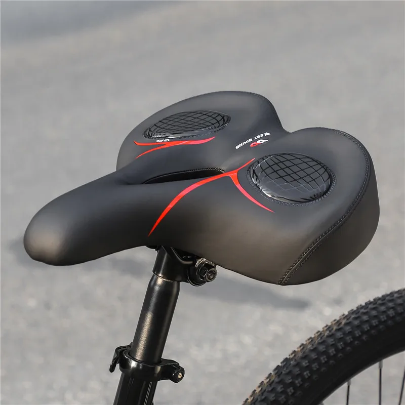 WEST BIKING Comfortable Gel Foam Bicycle Saddle MTB Shock Absorber 30cm Extra Wide Seat Cushion For Commuter Bike Exercise Bike