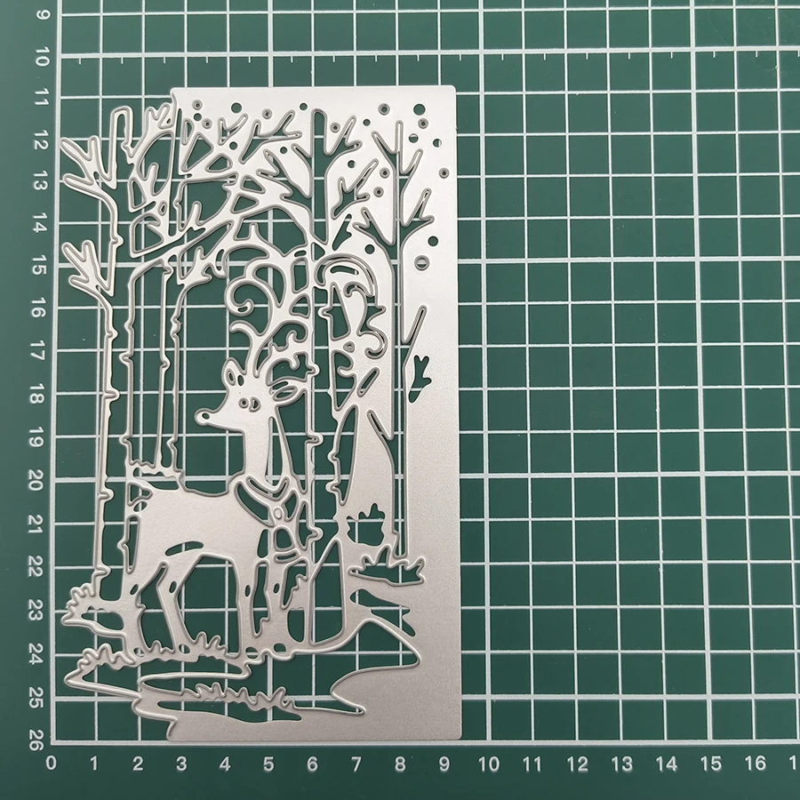 2024 New Arrival Christmas Tree Reindeer Background Metal Cutting Dies for Scarpbook Card Making Knife Mould Blade Punch Stencil