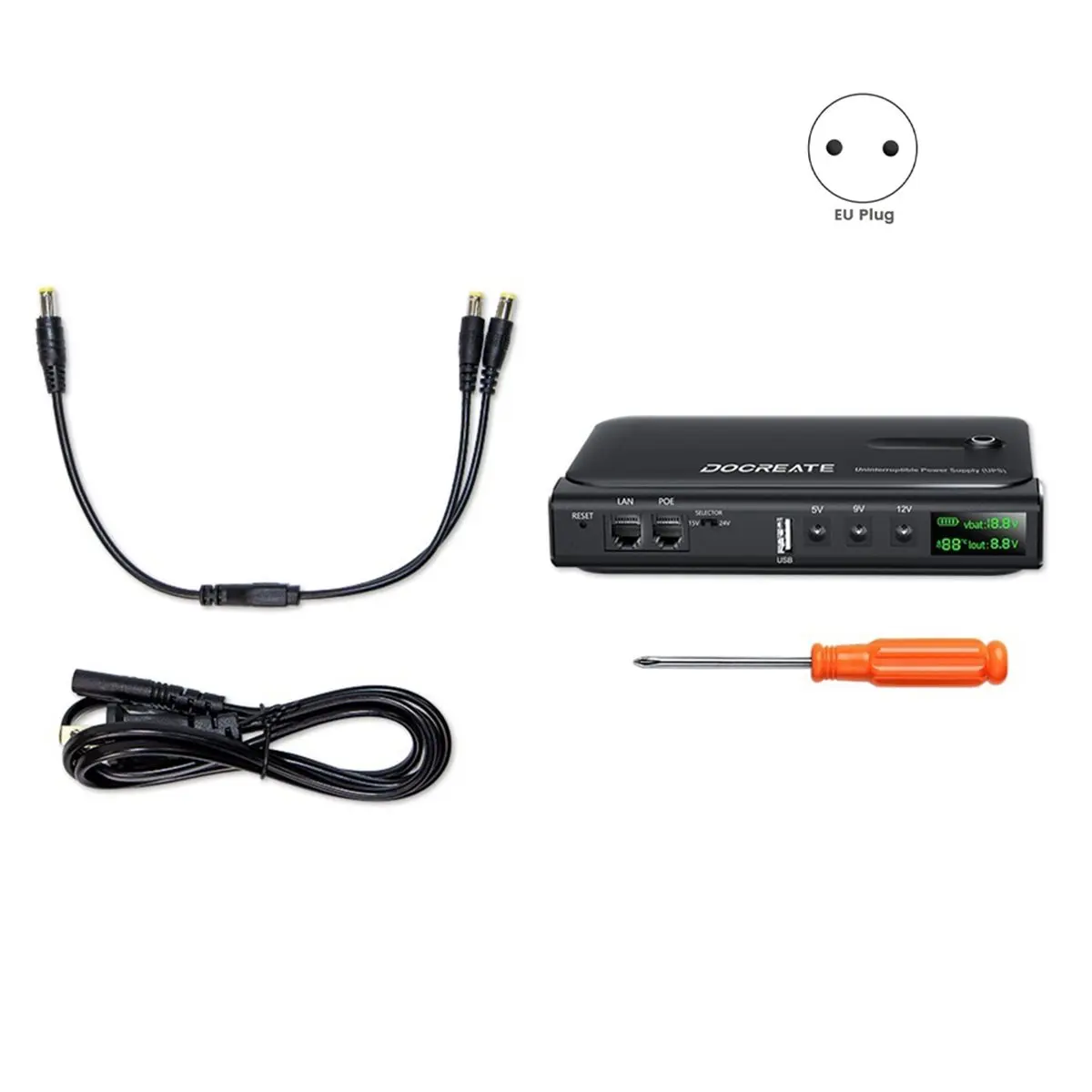 

ABPP 36W Mini DC 12V MINI UPS Uninterruptible Power Supply Router Monitoring Battery Life Power Supply EU Plug