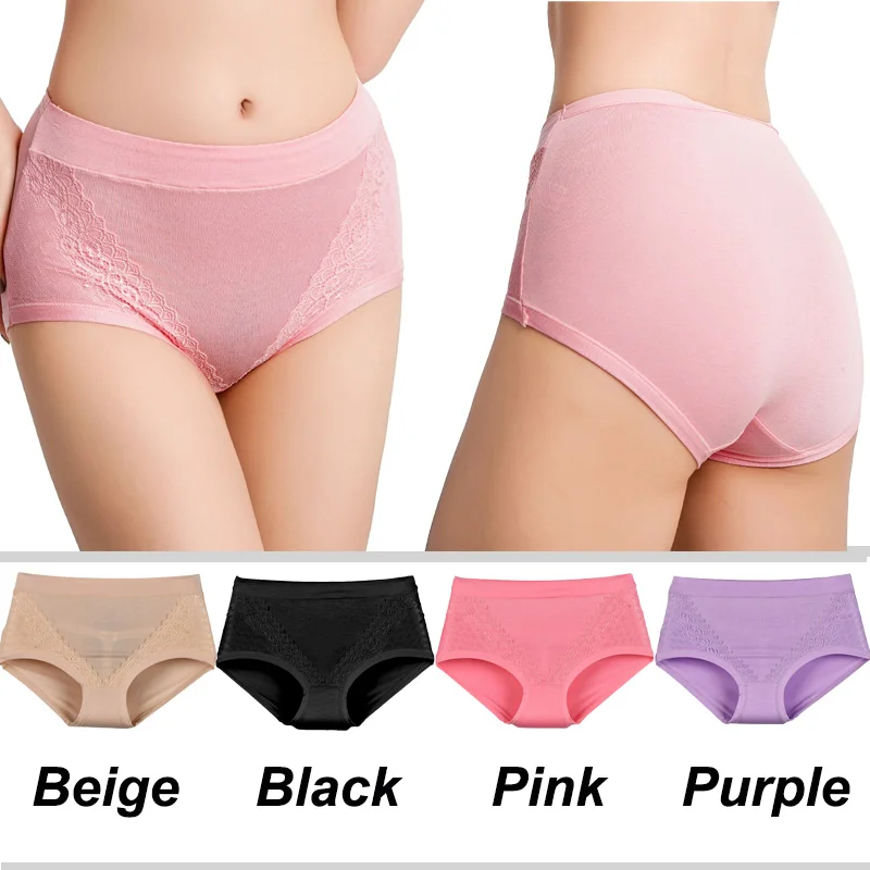 

Women High Waist Panties Underwear Modal Underpants For Woman Sexy Lace Crochet Female Briefs Panty Large Panti New 2025