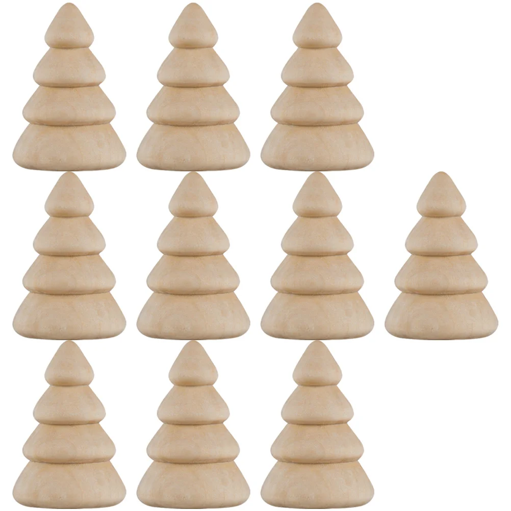 10 Pcs Wood Germ Tree Unfinished Wooden DIY Lotus Trees Decorations for Crafts Child