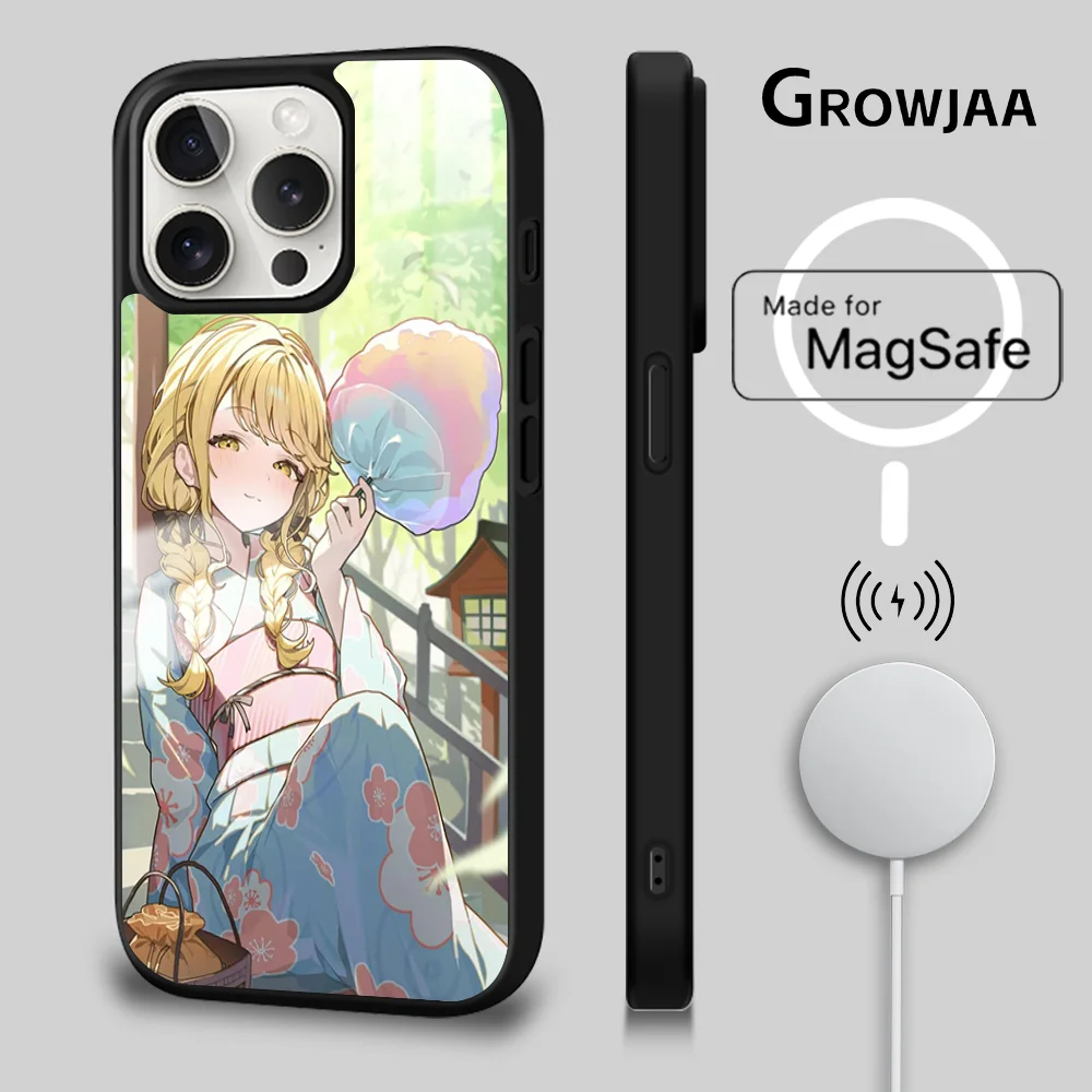 Sakura G-Girl Anime Phone Case For iPhone 16 15 14 13 12 11 Pro Max Plus Mini Magsafe Mirror Wireless Magnetic Cover