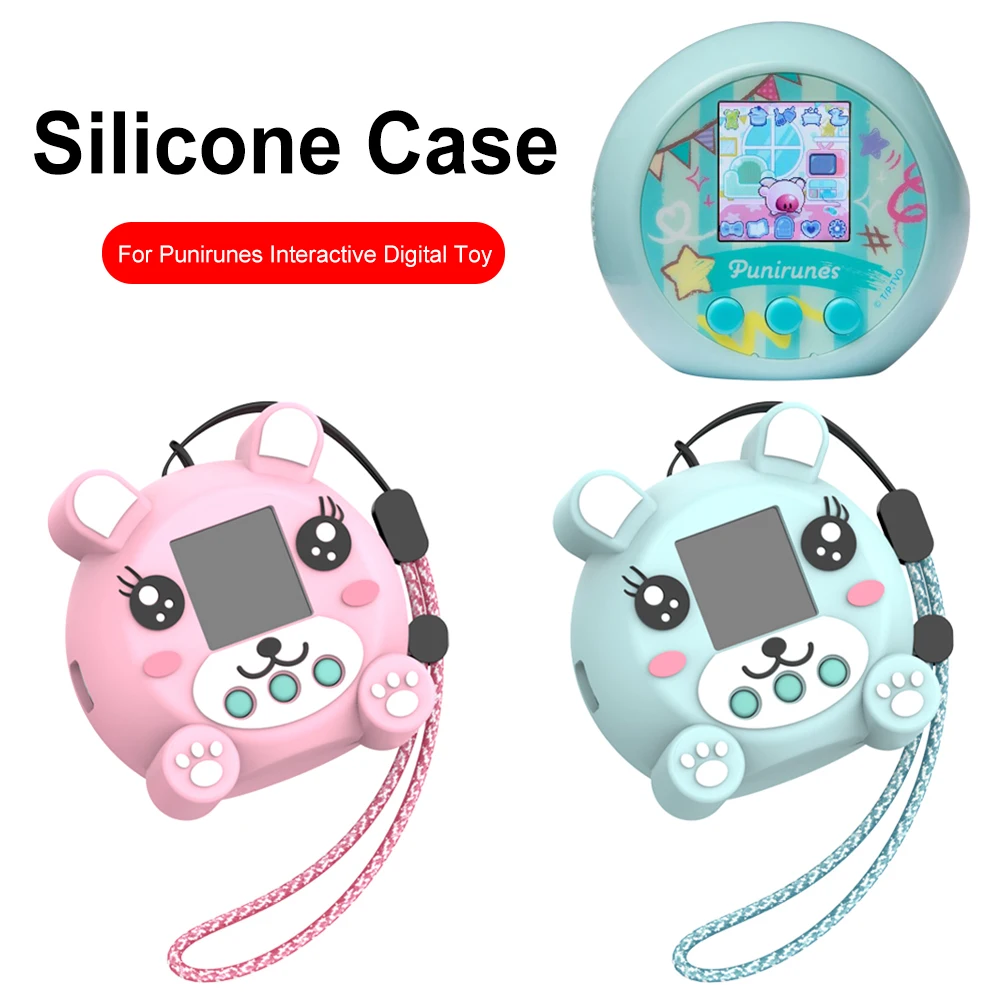 Soft Silicone Protective Case For Punirunes Interactive Digital Toy Shockproof Cartoon Pets Protective Cover Shell with Lanyard