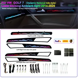 Dynamic streamer Engraving Inter Decorative Lamp APP Control Ambient Light For VW Golf 7 2014-2020 ambient Lamp