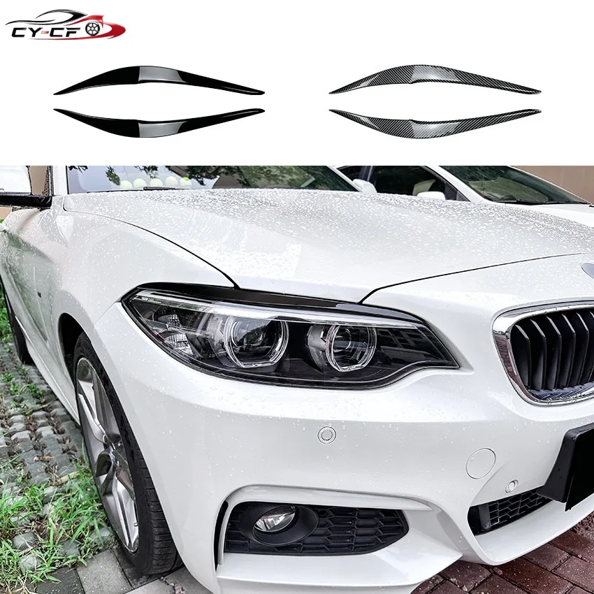 

Carbon Fiber Headlight Eyebrow For BMW 2 Series F22 F23 2015-2019 Front Head Light Lamp Cover Trim Headlamp Eyelid Sticker