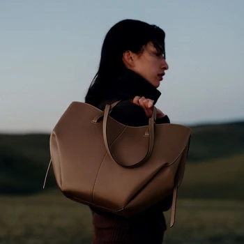 Borsa ad ala francese alla moda, borsa tote in vera pelle, b...