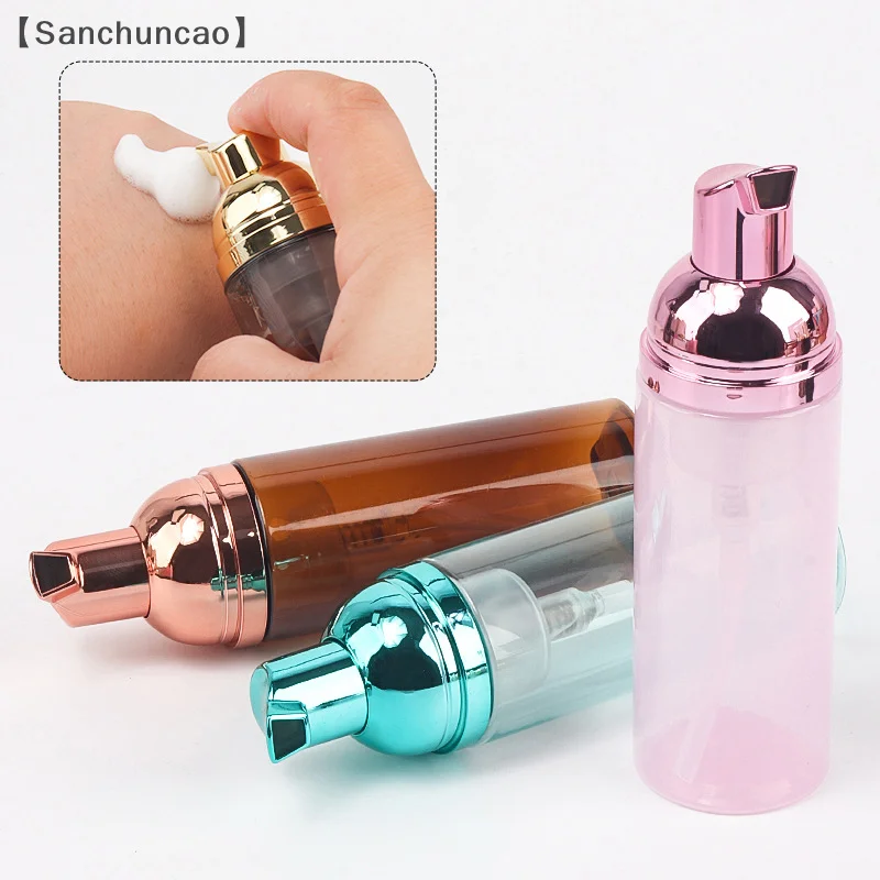 [[San] 1 قطعة 60 مللي زجاجة مضخة رغوة لاش زجاجات شامبو السفر رغوة زجاجة مضخة فارغة البلاستيك إعادة الملء موزع الصابون القابل لإعادة الاستخدام