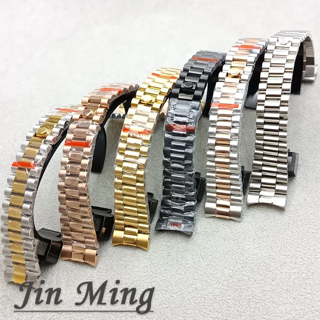 20 مللي متر واسعة الفضة ارتفع الذهب الأسود 904L الصلبة الفولاذ المقاوم للصدأ حزام نحى مصقول المحار سوار للطي مشبك قفل منزلق