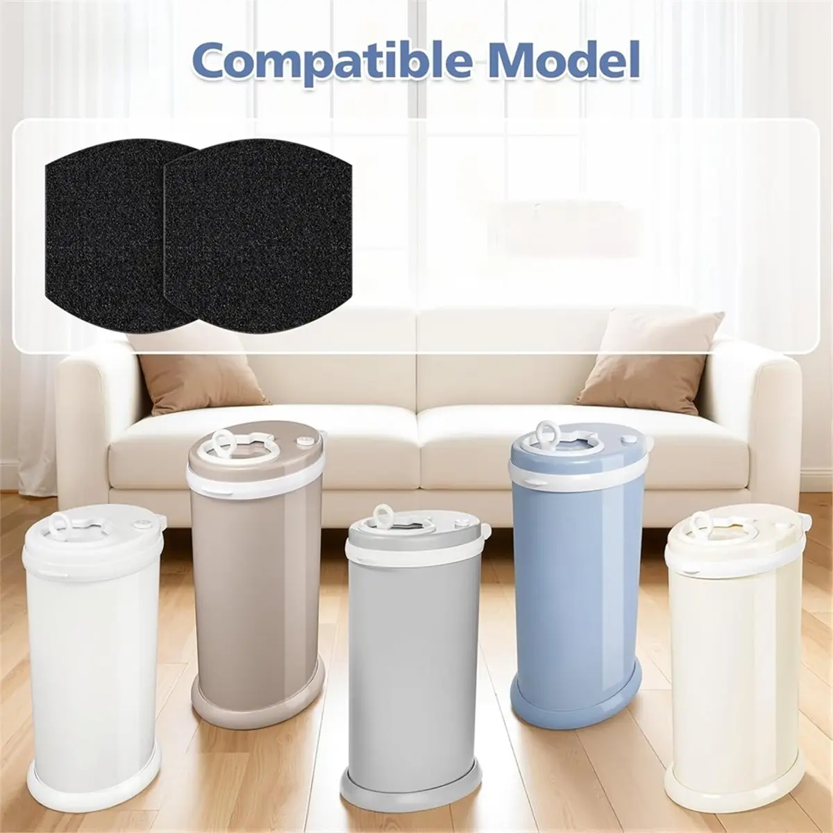 12 Pack Baby Diaper Pail Deodorizer Refills for Diaper Pail, Activated Charcoal Odor Absorber Filters view 6