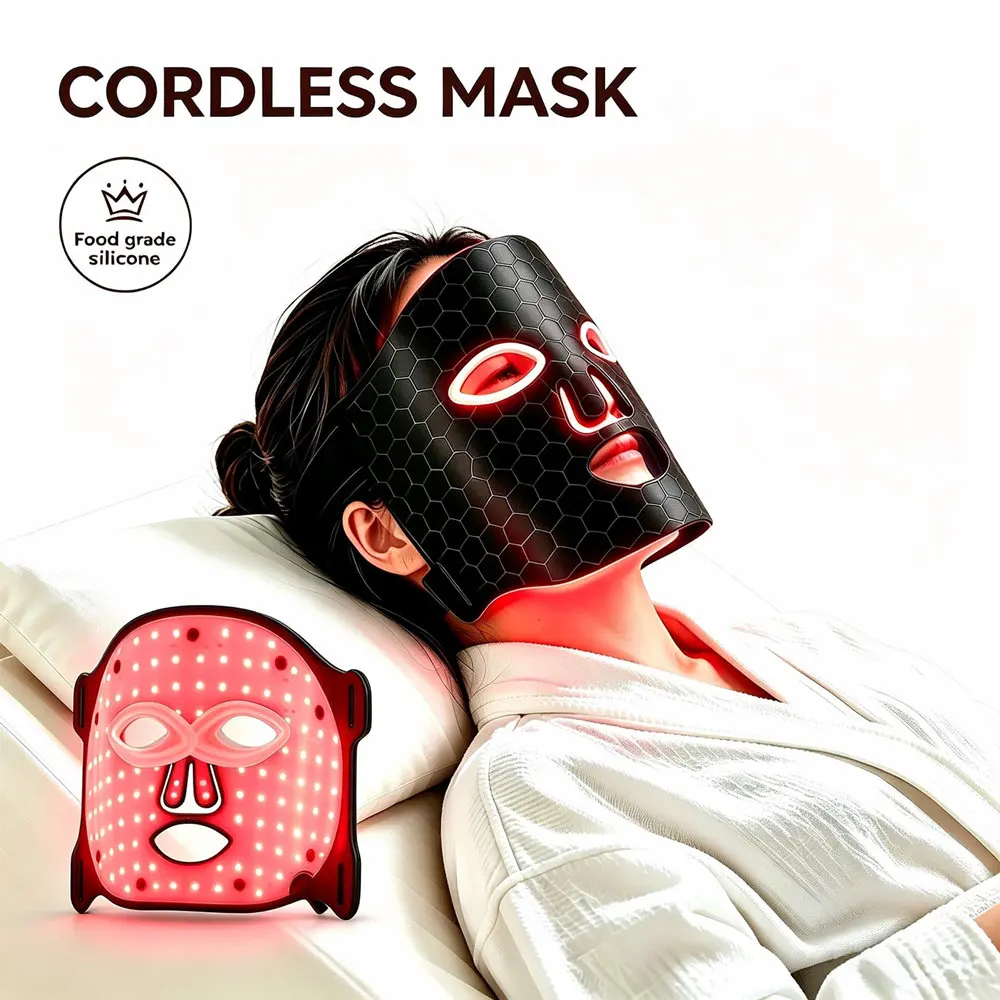 7 Colors LED Face Silicone Mask Flexible Facial Beauty LED Mask Photon Light Skin Whitening Skin Revitalizing Skin Maintenance