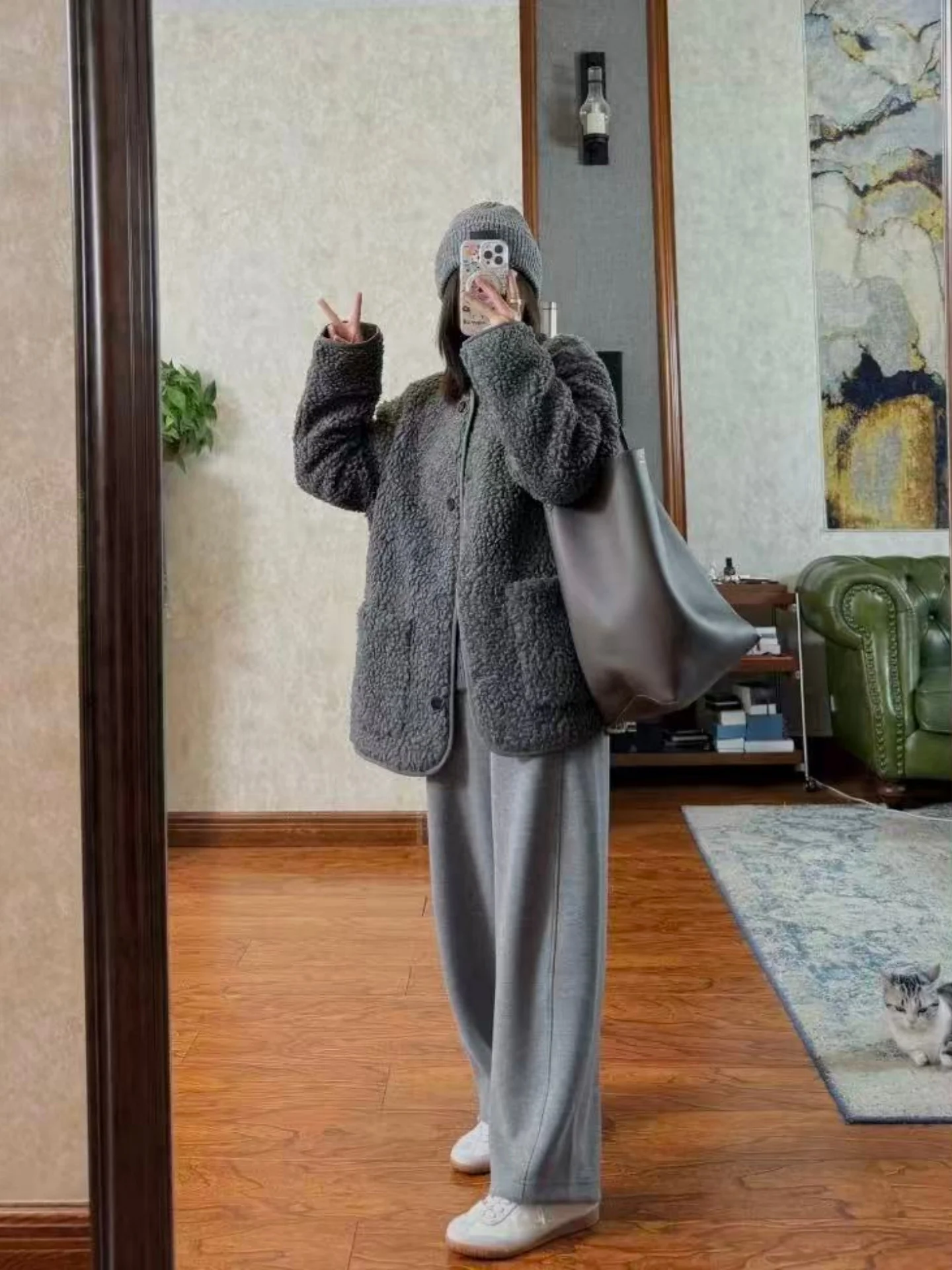 

Женская теплая верхняя одежда в стиле ретро Lazy Sle, круглая куртка на подкладке Ne Fce, длинное пальто с застежкой на пуговицы, эффект похудения